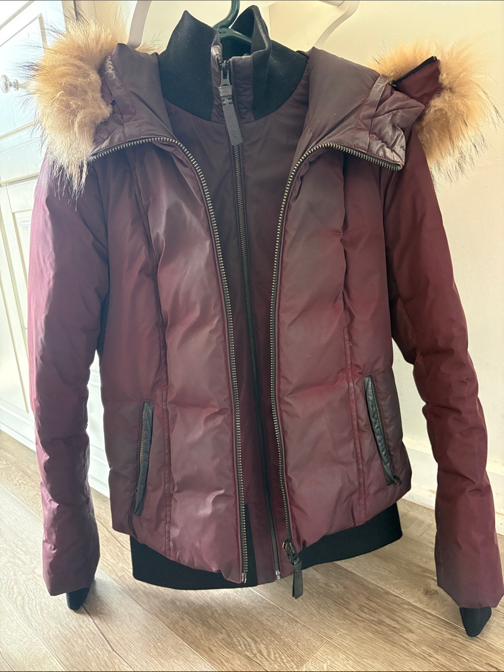 Women’s Mackage Maroon Puffer selling at a budget